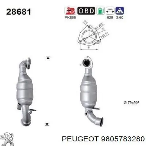 9677017080 Peugeot/Citroen Konwerter-katalizator