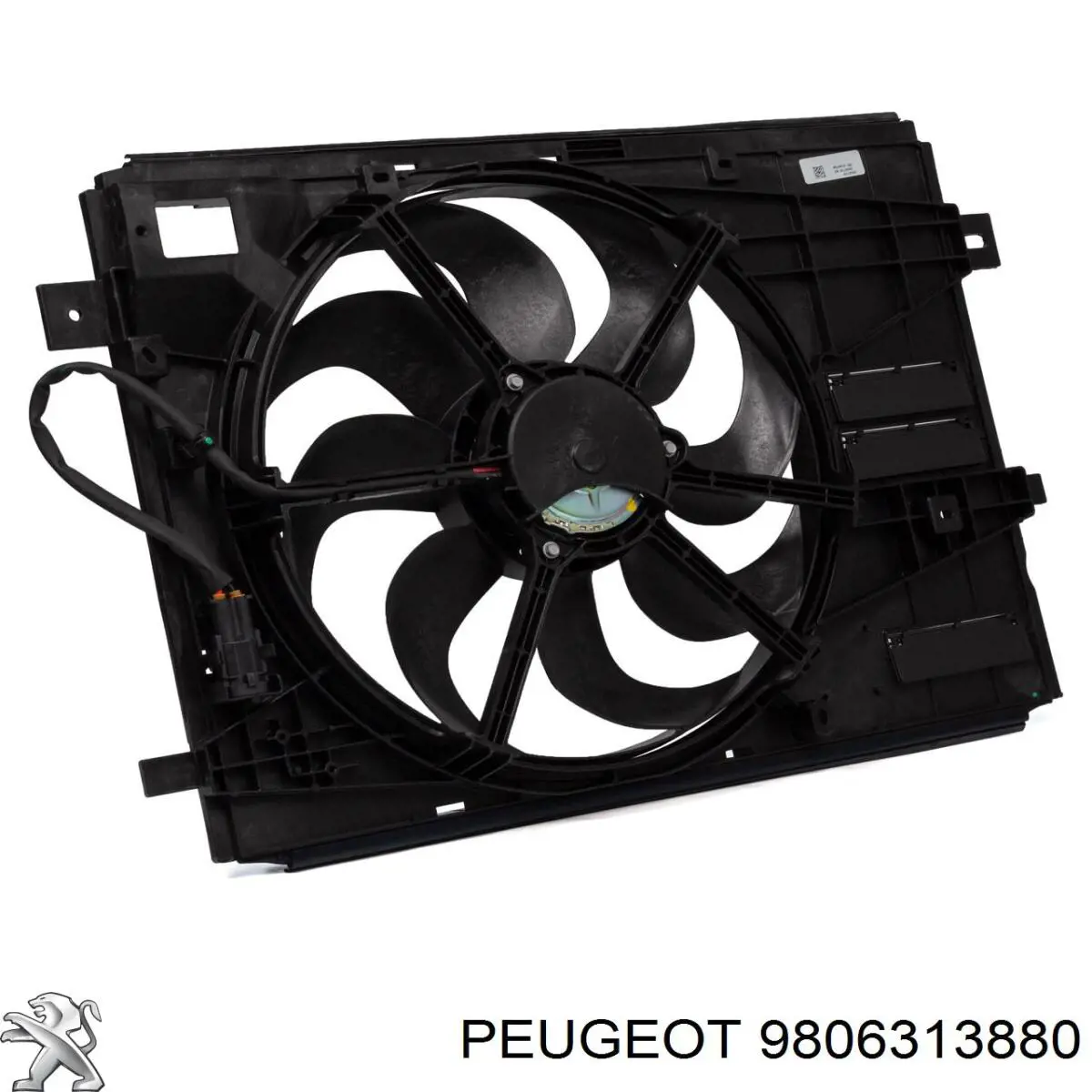 9806313880 Peugeot/Citroen Dyfuzor chłodnicy, w komplecie z silnikiem i wirnikiem