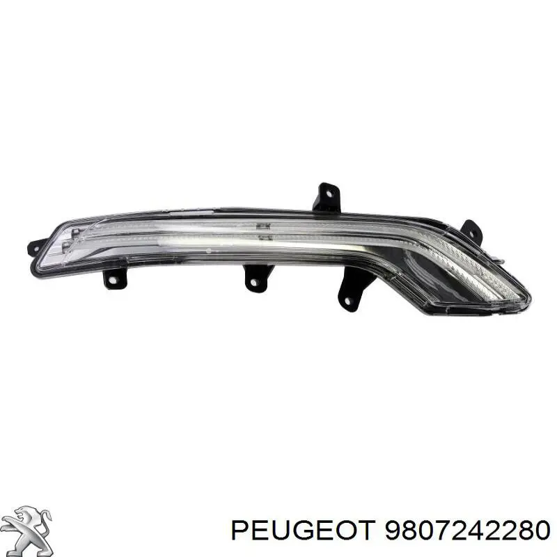 Reflektor do jazdy dziennej prawy Peugeot/Citroen 9807242280