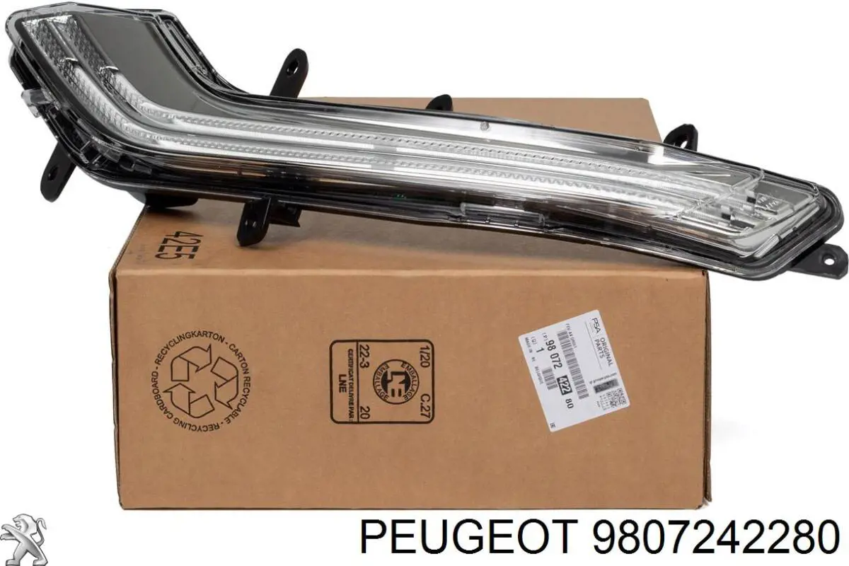 9807242280 Peugeot/Citroen Reflektor do jazdy dziennej prawy