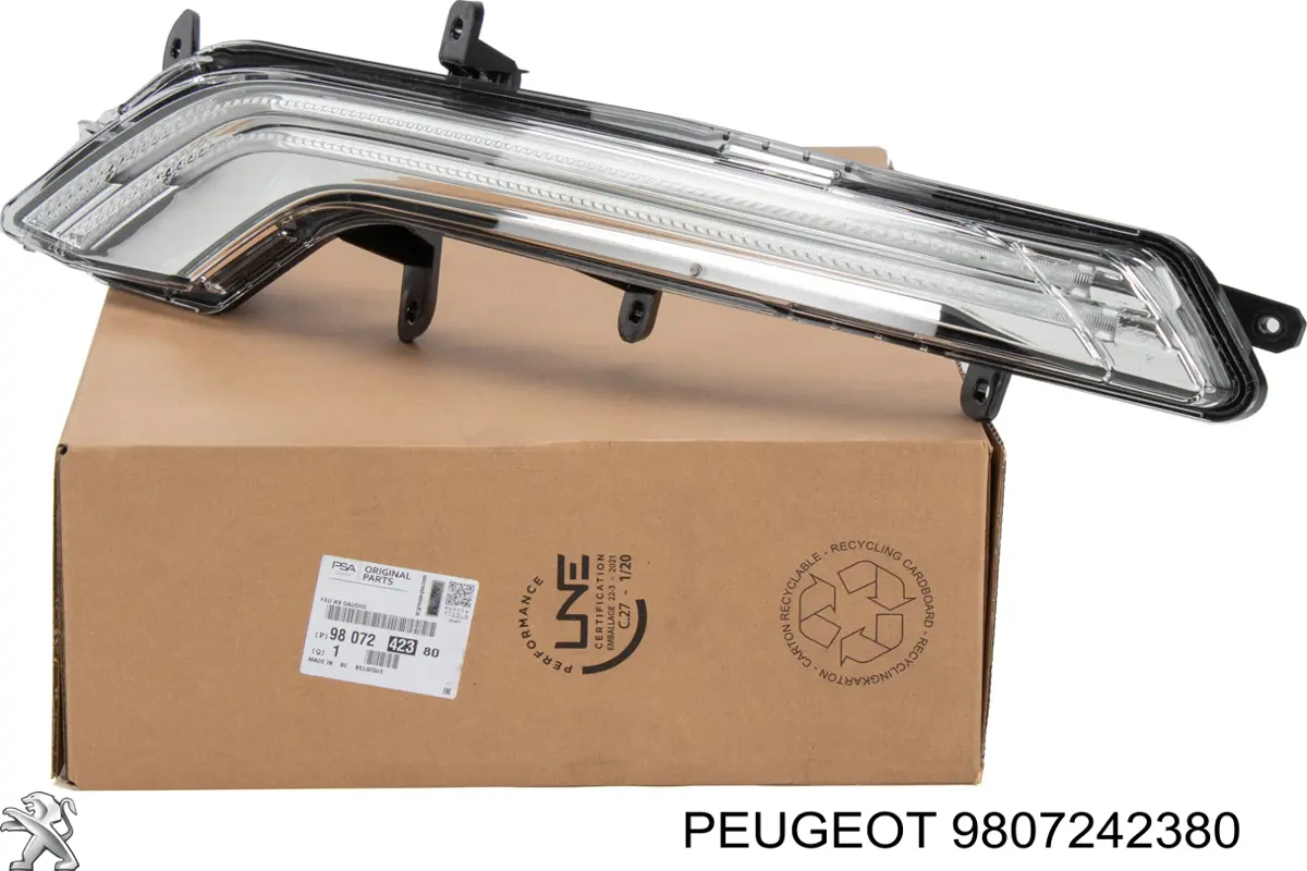 9807242380 Peugeot/Citroen Reflektor do jazdy dziennej lewy