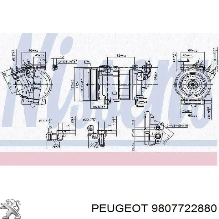 9807722880 Peugeot/Citroen Sprężarka klimatyzacji