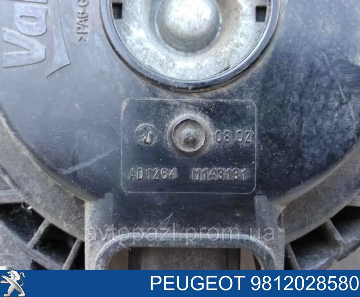 9812028580 Peugeot/Citroen Dyfuzor chłodnicy, w komplecie z silnikiem i wirnikiem