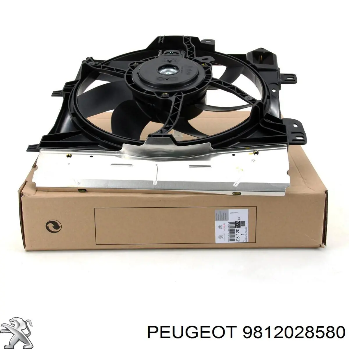 Do koszyka 9812028580 Peugeot/Citroen Dyfuzor chłodnicy, w komplecie z silnikiem i wirnikiem