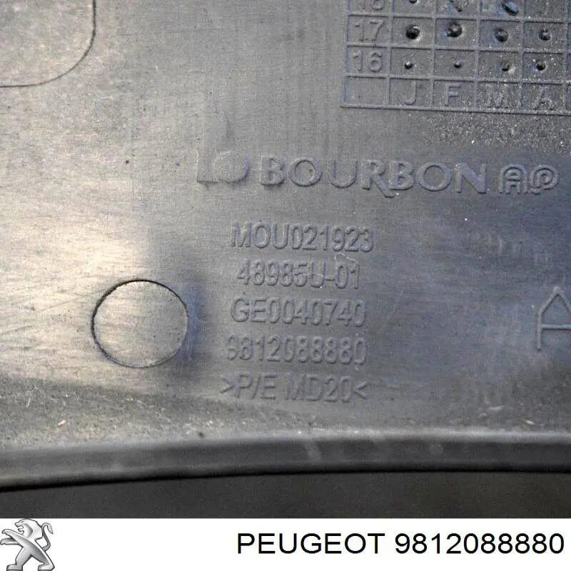 Poszerzenie (nakładka) reperaturki tylnego błotnika lewy Peugeot/Citroen 9812088880