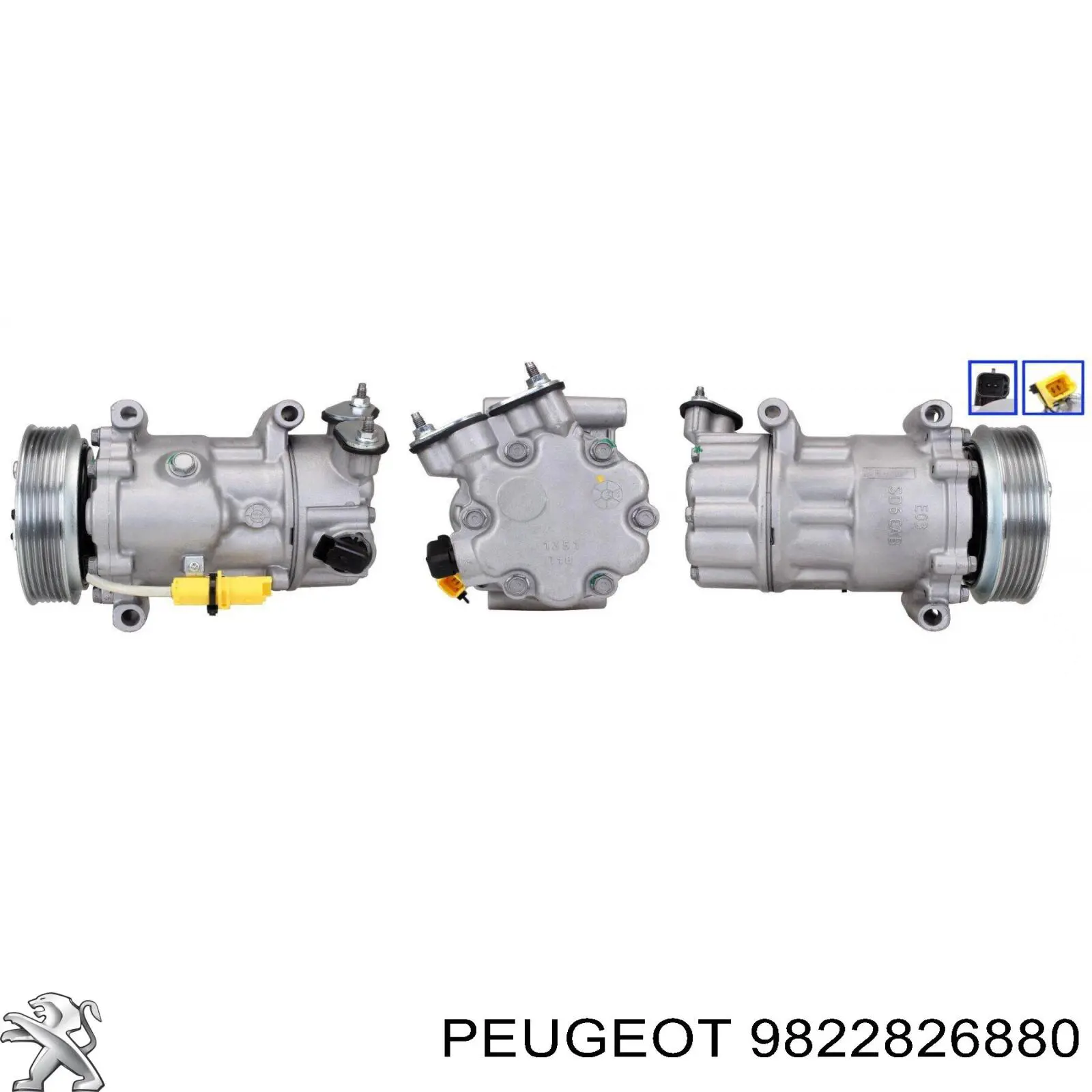 Sprężarka klimatyzacji Peugeot/Citroen 9822826880 cena, od 187,28 USD