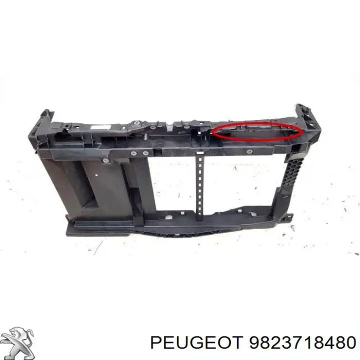 Osłona chłodnicy kompletna (panel mocowania reflektorów) Peugeot/Citroen 9823718480