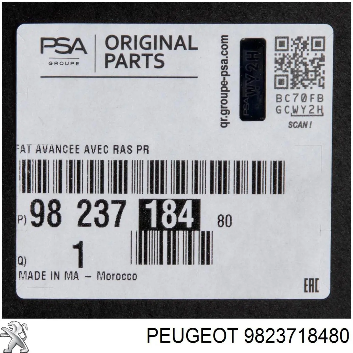 Do koszyka 9823718480 Peugeot/Citroen Osłona chłodnicy kompletna (panel mocowania reflektorów)
