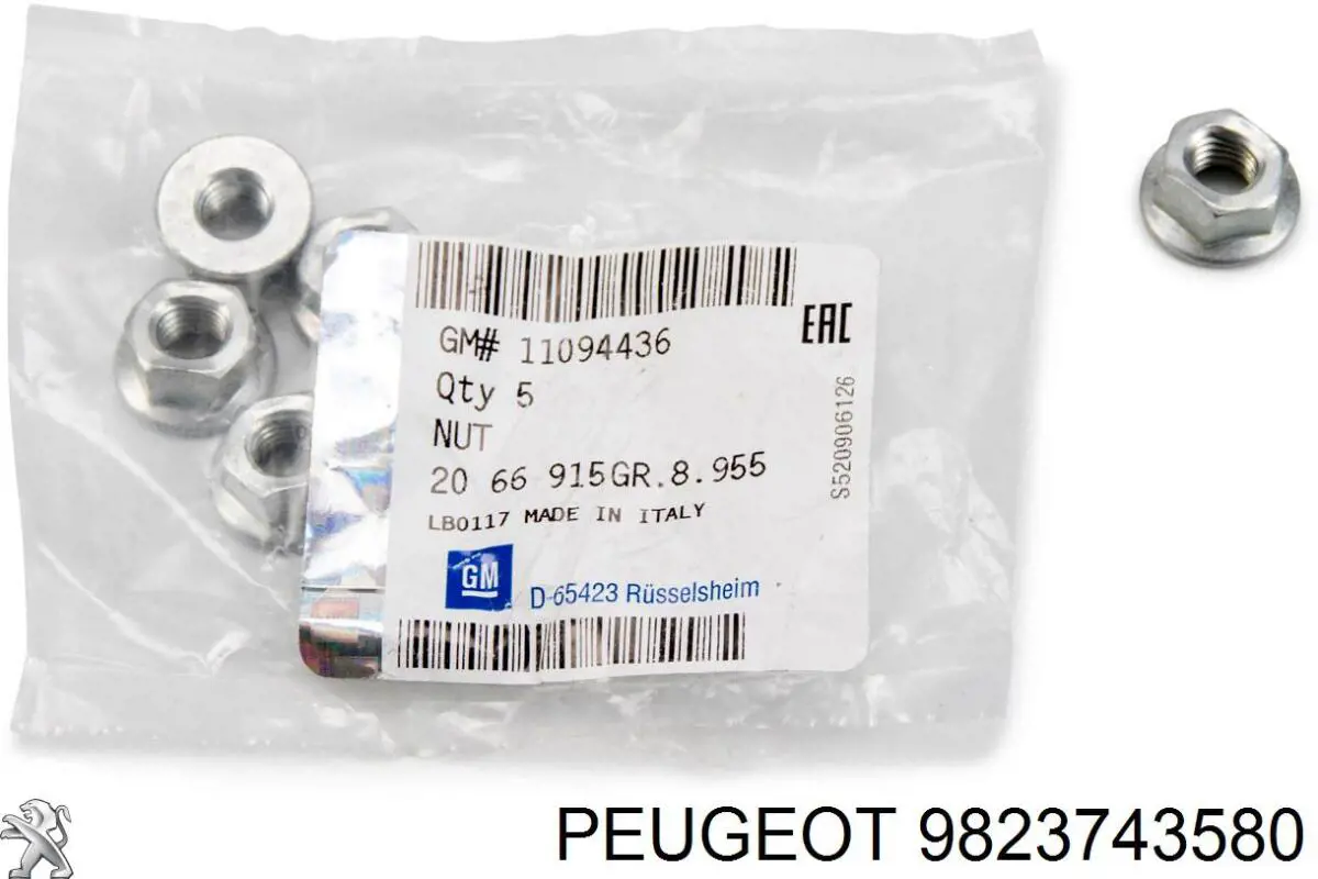 9823743580 Peugeot/Citroen Obejma zaciskowa kolektora wydechowego