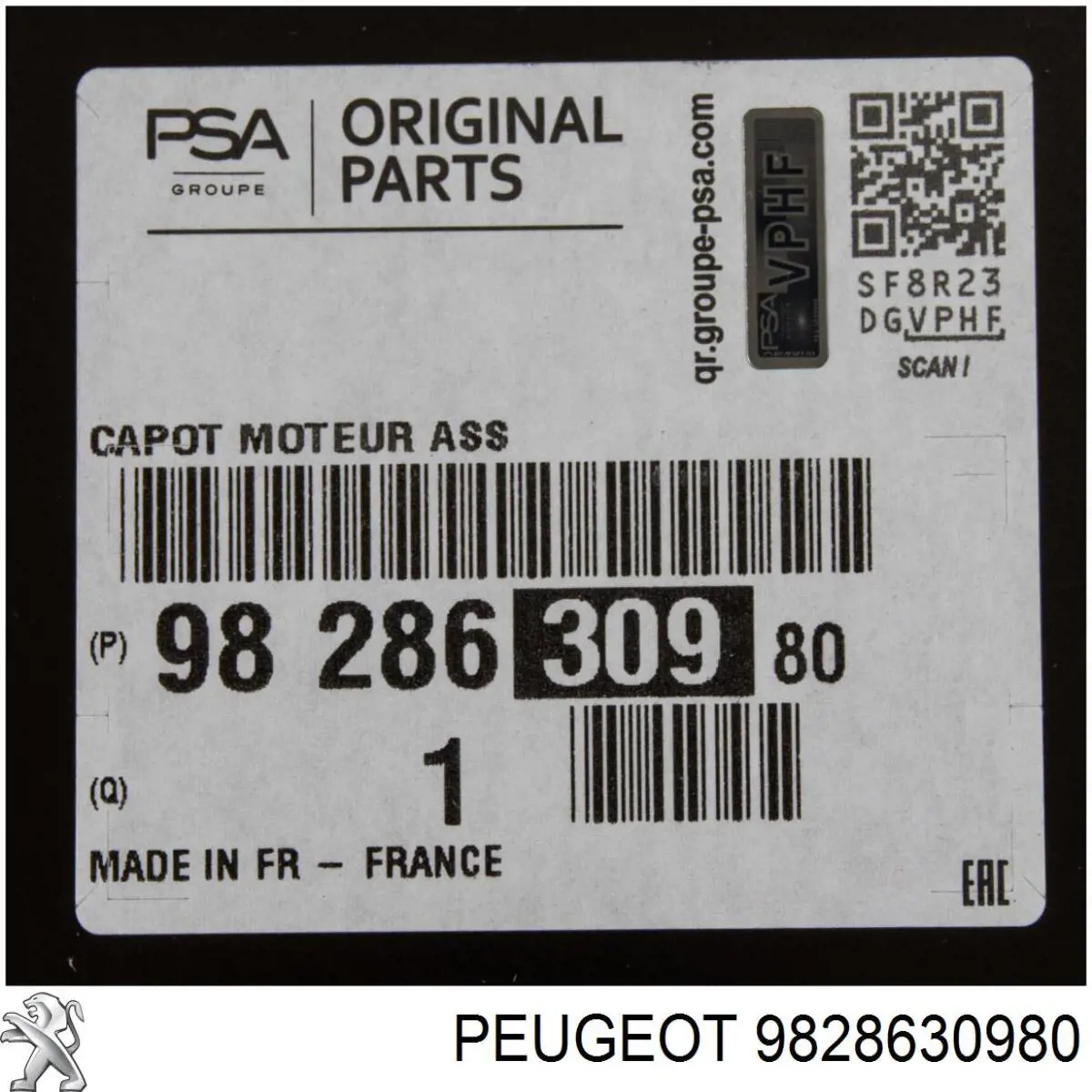 Maska silnika Peugeot/Citroen 9828630980