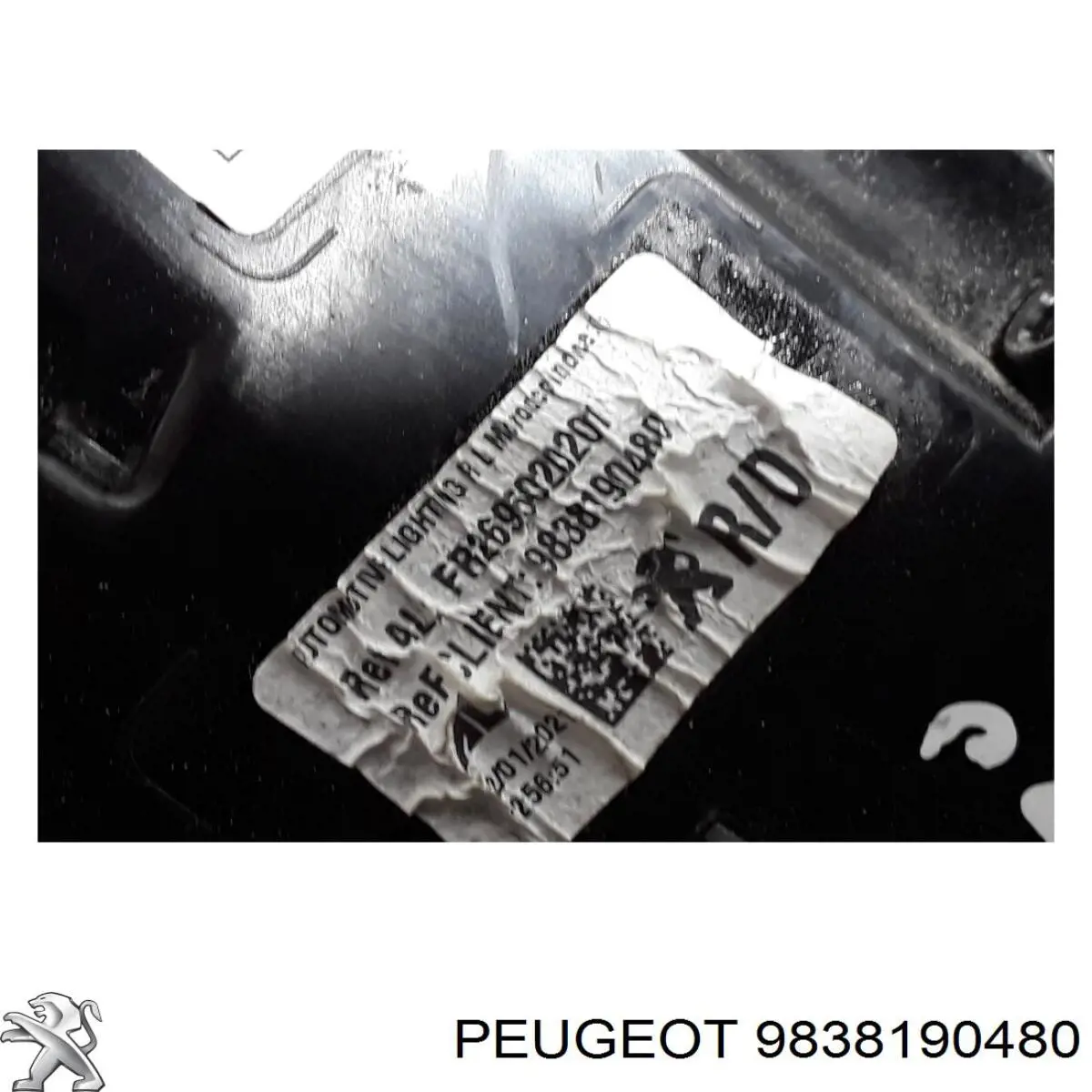 Lampa zespolona tylna prawa zewnętrzna Peugeot/Citroen 9838190480