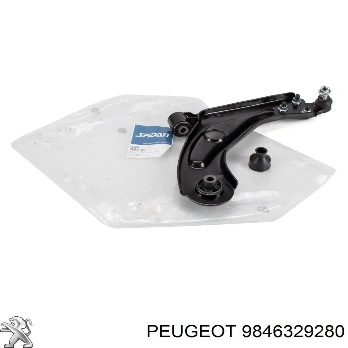9846329280 Peugeot/Citroen Wahacz zawieszenia przedniego dolny prawy