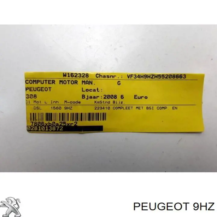 9HZ Peugeot/Citroen Silnik w komplecie