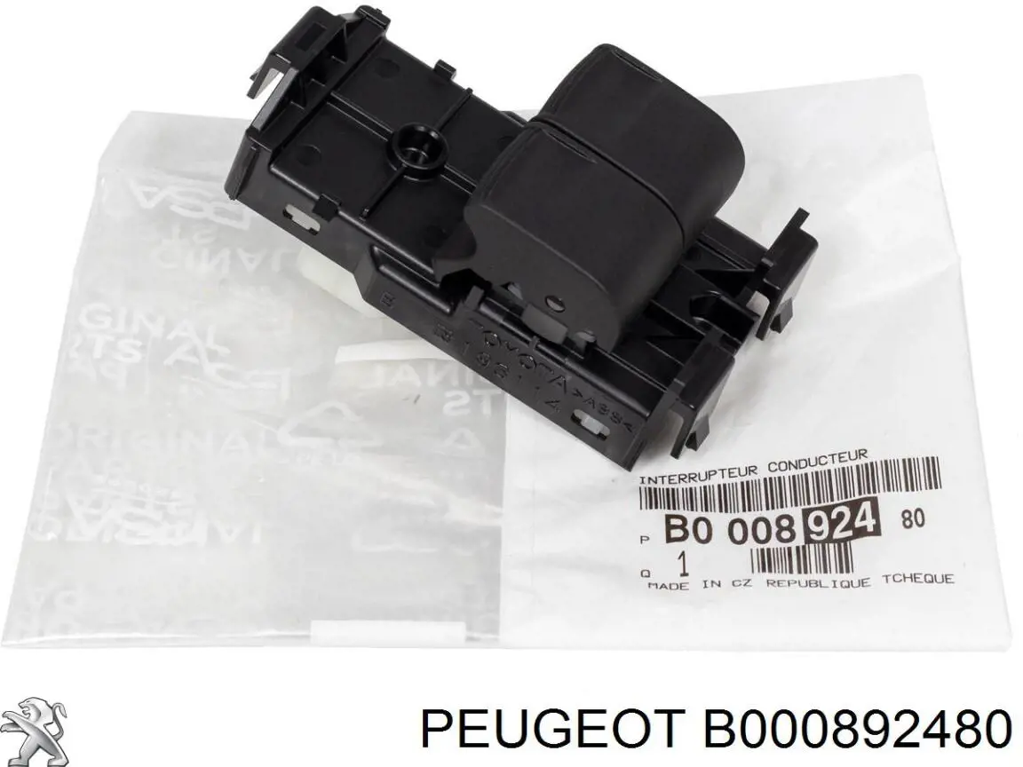 B000892480 Peugeot/Citroen Panel przyciskowy sterowania podnośnikiem szyby przedni lewy