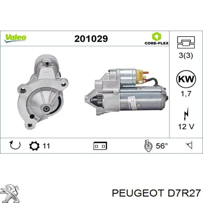 Do koszyka D7R27 Peugeot/Citroen Rozrusznik