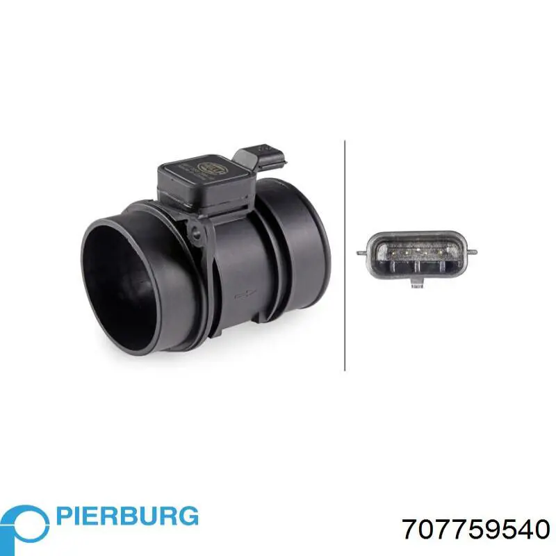 Czujnik przepływu powietrza, przepływomierz powietrza M.A.F. Pierburg 707759540 cena, od 98,22 USD