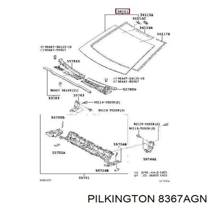 561010K050 Toyota Szyba przednia