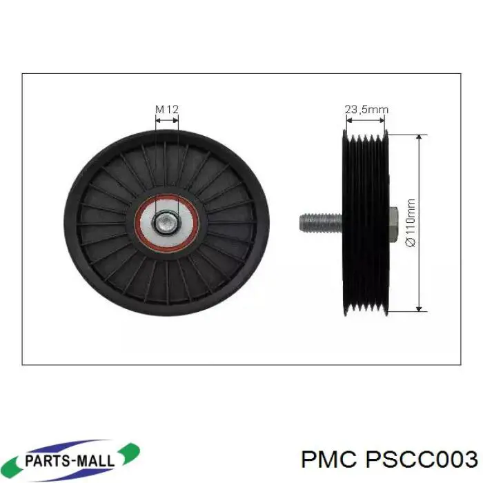Do koszyka PSCC003 Parts-Mall Rolka prowadząca, kierunkowa paska napędowego
