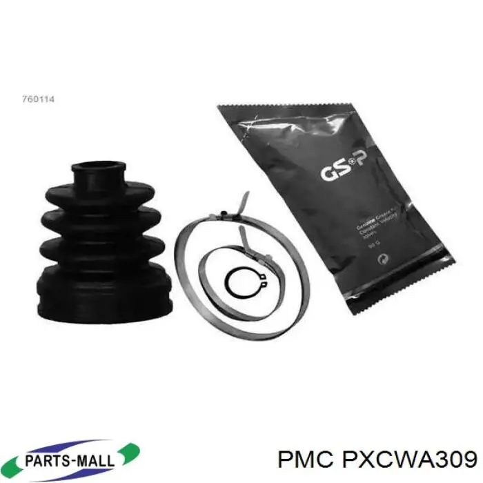 PXCWA309 Parts-Mall Osłona przegubu homokinetycznego półosi przedniej wewnętrzna
