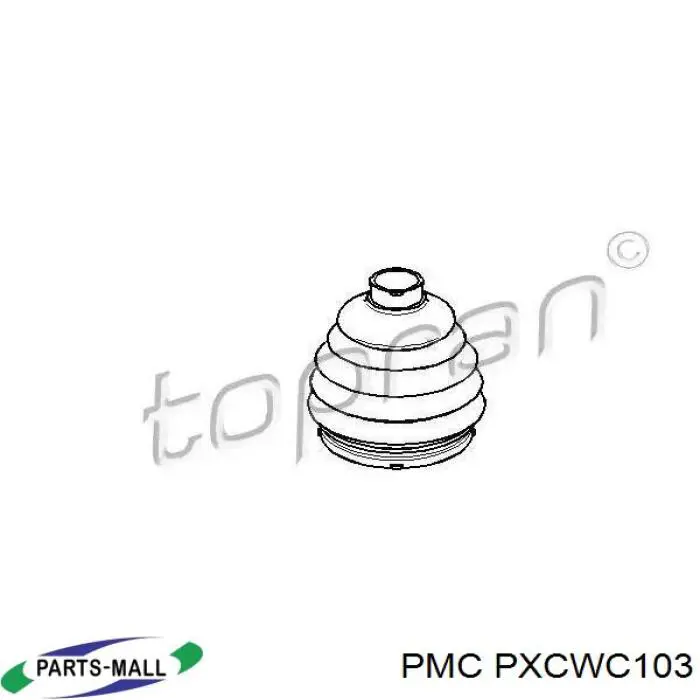 Do koszyka PXCWC103 Parts-Mall Osłona przegubu homokinetycznego półosi przedniej zewnętrzna