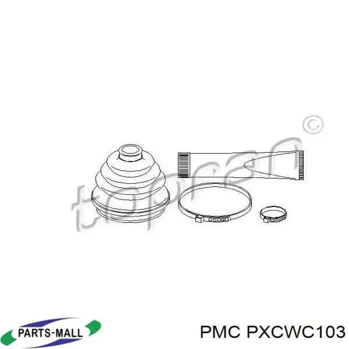 Osłona przegubu homokinetycznego półosi przedniej zewnętrzna PXCWC103 Parts-Mall