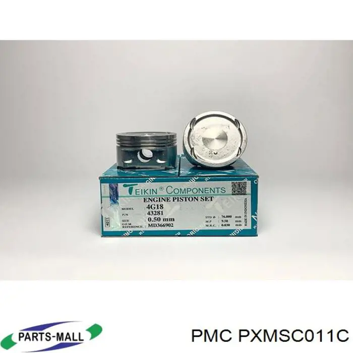 PXMSC011C Parts-Mall Tłok, komplet na 1 cylinder, 2. naprawa (+0,50)