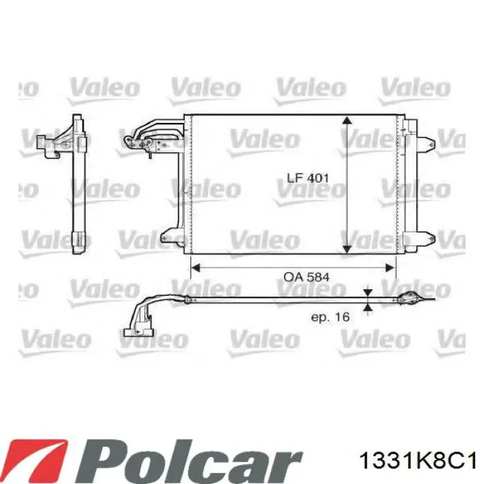 Chłodnica klimatyzacji 1331K8C1 Polcar