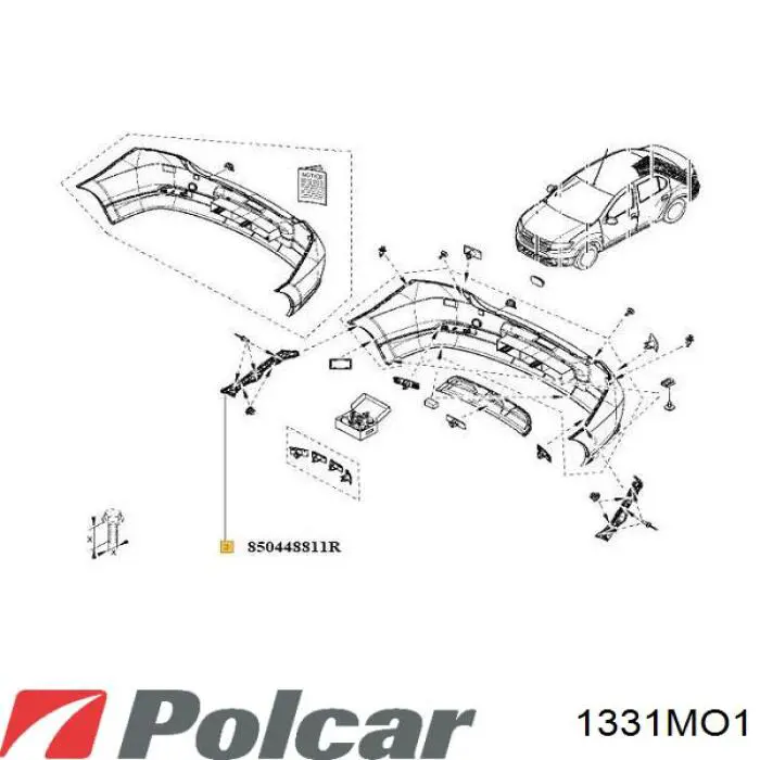 Do koszyka 1331MO1 Polcar Miska olejowa silnika