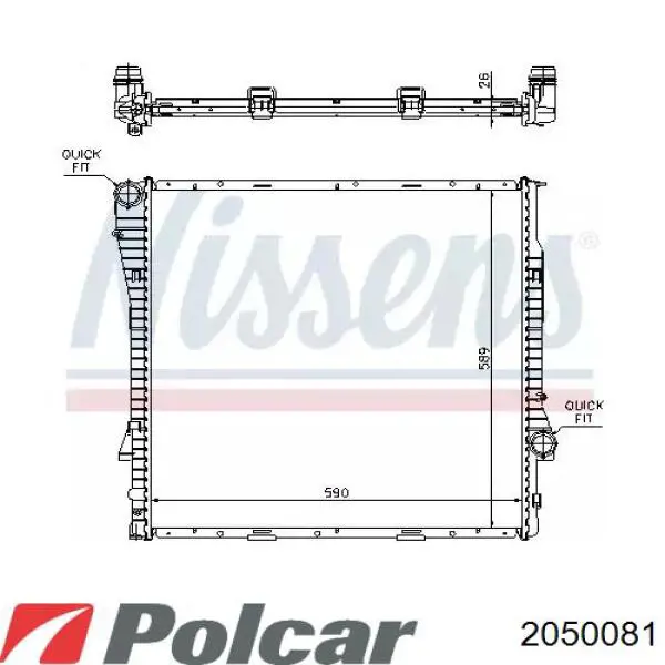 Chłodnica silnika 2050081 Polcar