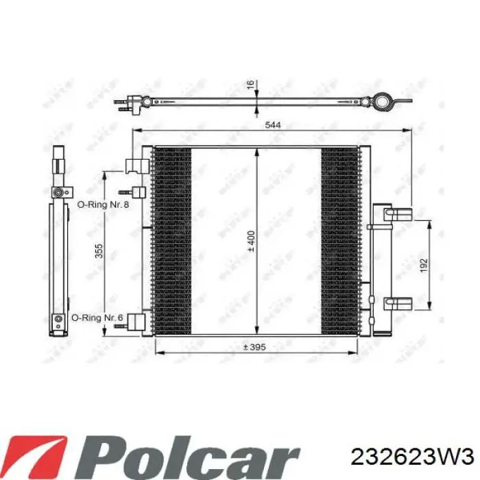 Do koszyka 232623W3 Polcar Wentylator elektryczny układu chłodzenia kompletny (silnik+wirnik)