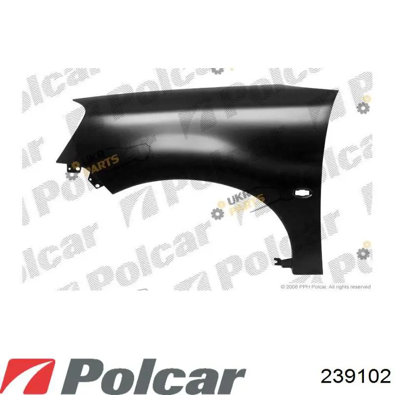 Błotnik przedni prawy Polcar 239102 cena, od 133,03 USD