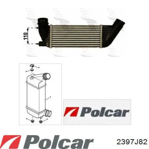 Do koszyka 2397J82 Polcar Chłodnica intercoolera