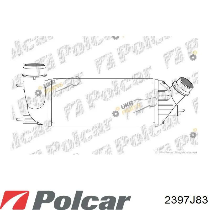 Chłodnica intercoolera 2397J83 Polcar