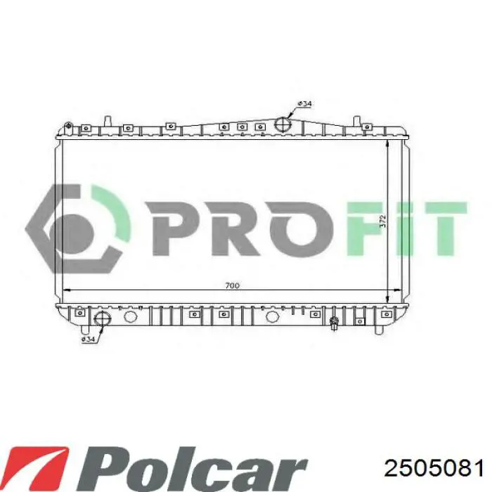 Chłodnica silnika Polcar 2505081 cena, od 94,60 USD