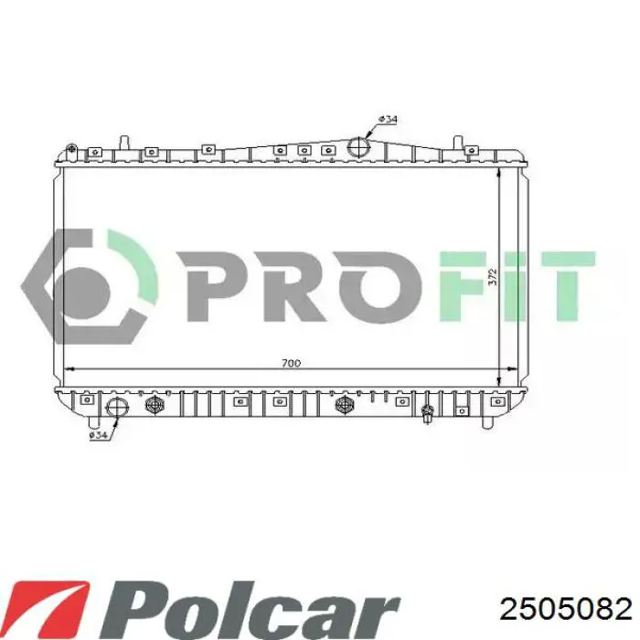Chłodnica silnika 2505082 Polcar