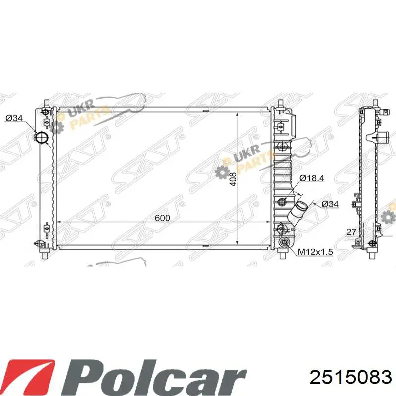 Do koszyka 95227753 General Motors Chłodnica silnika