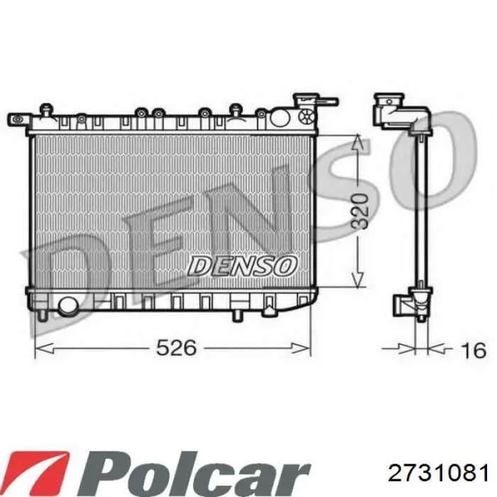 Chłodnica silnika Polcar 2731081 cena, od 94,73 USD
