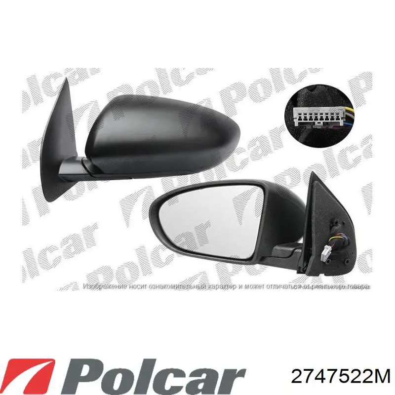 Lusterko wsteczne prawe Polcar 2747522M cena, od 116,80 USD