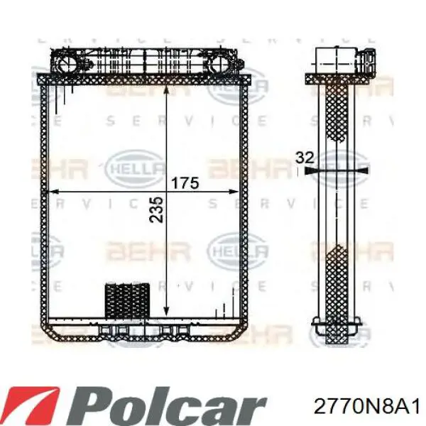 Do koszyka 2770N8A1 Polcar Chłodnica nagrzewnicy (ogrzewacza)