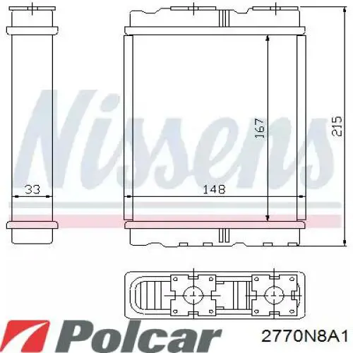 2770N8A1 Polcar Chłodnica nagrzewnicy (ogrzewacza)