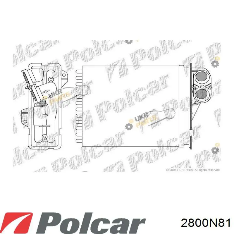 Do koszyka 2800N81 Polcar Chłodnica nagrzewnicy (ogrzewacza)