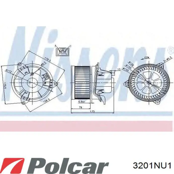 Do koszyka 3201NU1 Polcar Silniczek wentylatora nagrzewnicy (ogrzewacza wnętrza)