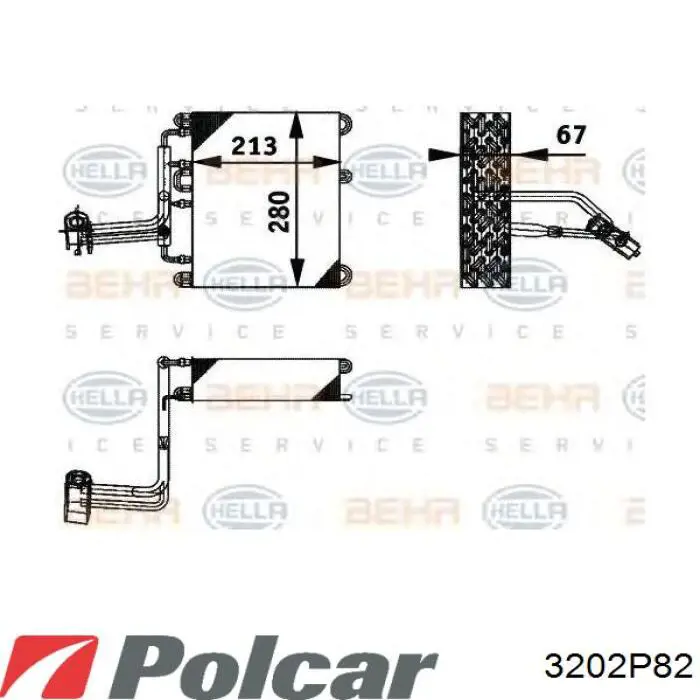 3202P82 Polcar Parownik klimatyzacji