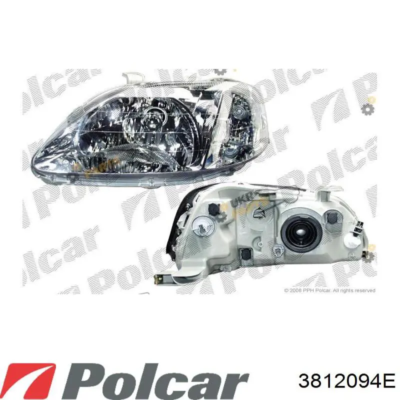 Do koszyka 3812094E Polcar Reflektor lewy