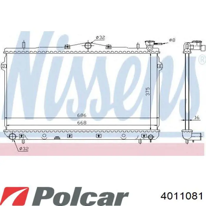 Chłodnica silnika 4011081 Polcar