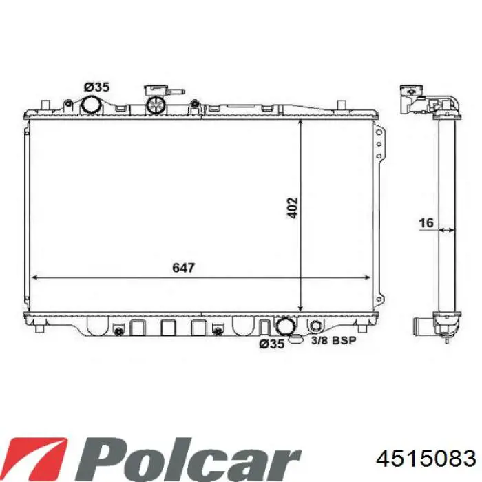 Chłodnica silnika Polcar 4515083 cena, od 105,02 USD