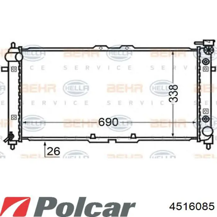 Chłodnica silnika 4516085 Polcar