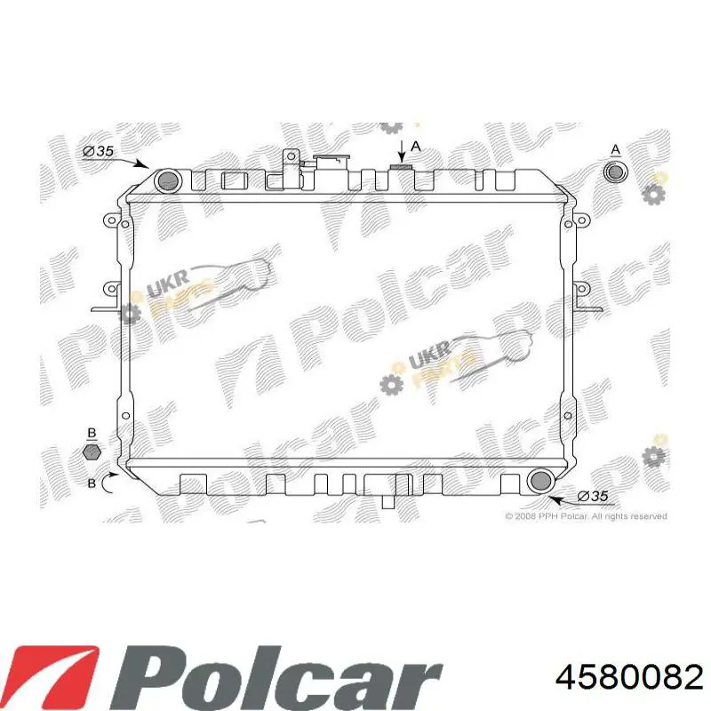 Chłodnica silnika Polcar 4580082 cena, od 140,46 USD