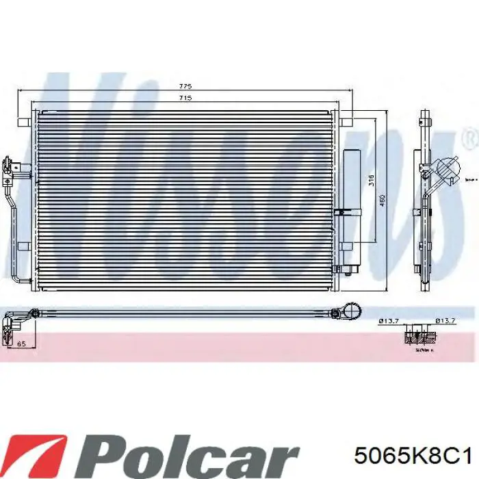 Do koszyka 5065K8C1 Polcar Chłodnica klimatyzacji