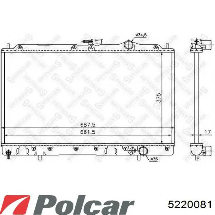 Chłodnica silnika Polcar 5220081 cena, od 75,30 USD